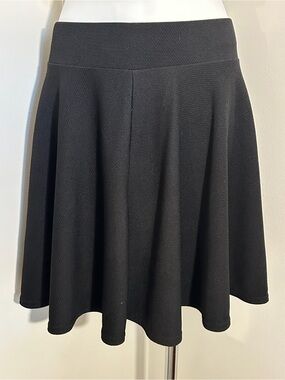 Classic Black Skater Skirt with Wide Waistband